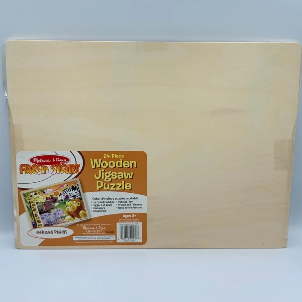 Melissa & Doug Puzzles Lot of 3 Shapes Jumbo Knob Pirates African Plains Safari‎